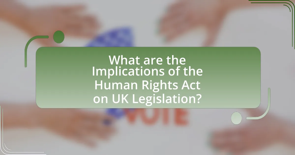 What are the Implications of the Human Rights Act on UK Legislation?