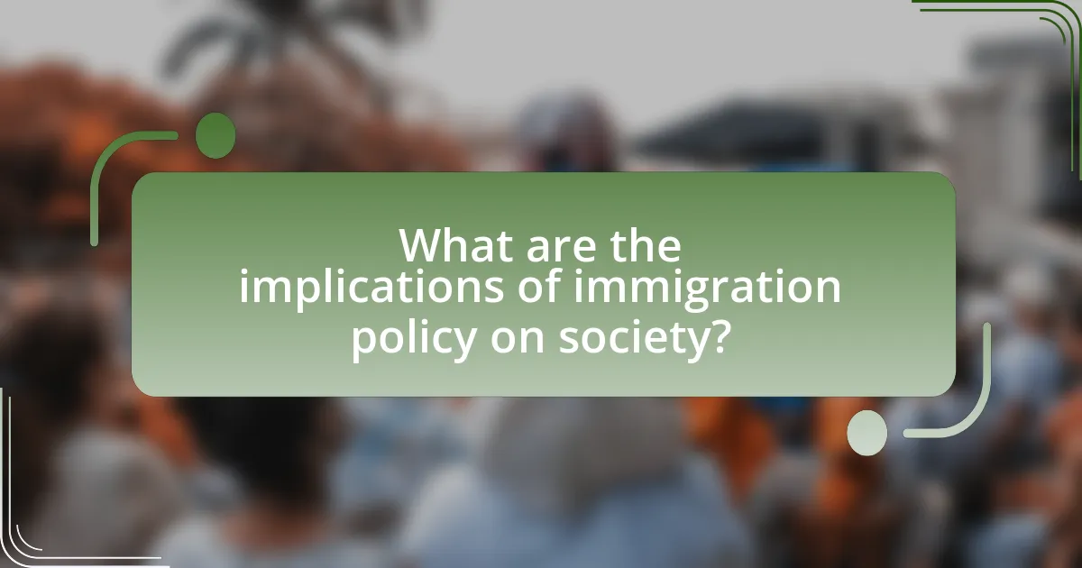 What are the implications of immigration policy on society?