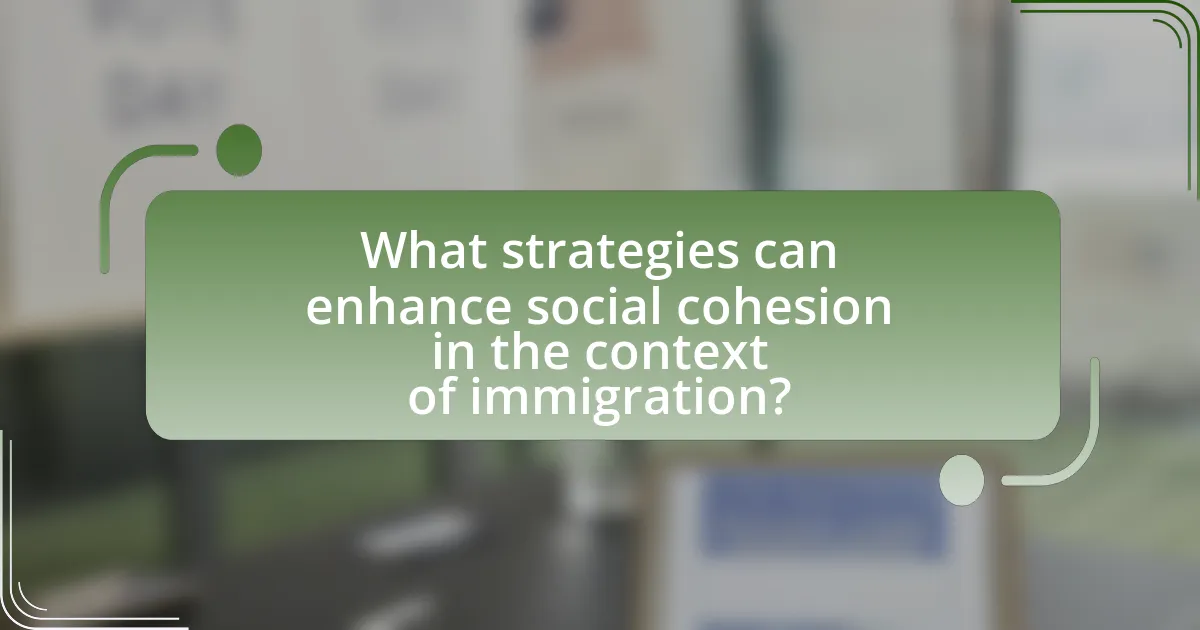 What strategies can enhance social cohesion in the context of immigration?